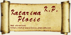 Katarina Pločić vizit kartica